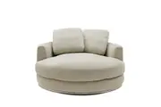 Hamilton Leather Round Swivel Armchair and a Half