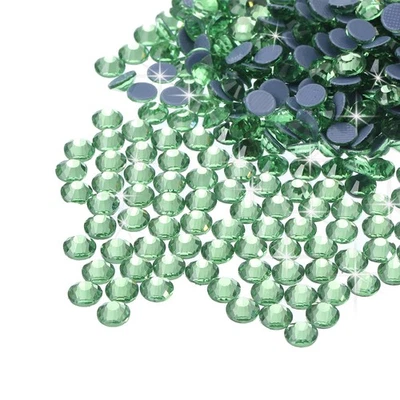 288 Pcs Hotfix Rhinestones Crystal Glass Gems(SS34 7.3mm,Light Green)