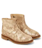 [Pom d'Api] Pom d'Api Sister glitter-embellished suede boots UK 13 metallic