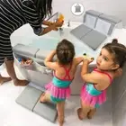 Soft Padding Bath Mat Light Gray Newborn Bathing Essentials for Bathtub