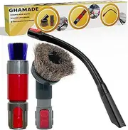 [GHAMADE] Vacuum Attachments & Brushes for Dyson V7 V8 V10 V11 V15 Gen5: Flexibible Crevice Tool, Horsehair Vacuum Attachment, Traceless Dust Brush (Home, Car Detailing & Corner Cleaning Set)