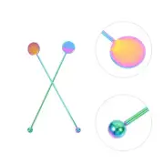 2 Pcs Swizzle Stick Cocktail Skewers for Drinks Mixer Wand Sticks