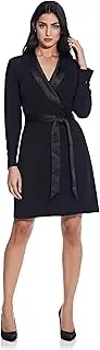 [Adrianna Papell] Women's Knit Crepe Tuxedo A-line Dress