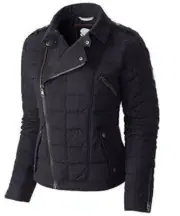 SOREL Conquest Carly Down Quilted Moto Jacket Black Waterproof Size XS NWT $575