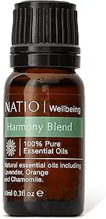 Natio Australia Wellbeing Pure Essential Oil Blend - Harmony 10ml - Soothing Lavender, Orange & Chamomile for Balance & Wellbeing - 100% Pure Essential Oil Blend - Made in Australia