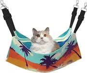 EdWal Hawaiian Surfer on Wavy print Soft Sleeping Hammock Cat Hammock for Cage Hanging,Pet Hammock Bed Adjustable for Small Animals