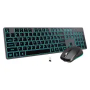 Wireless Keyboard and Mouse, Rechargeable Bluetooth Key Board Mouse Combo, Ji...