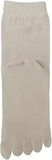 [奈良県靴下工業協同組合] Fresh Cotton Socks, Toe Socks, Non Slip, 100% Cotton Where it Touches Your Skin, 22-24cm, Made in Japan