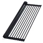Roll Up Dish Drying Rack Over The Sink, Silicone Wrapped Stainless Steel Dish...