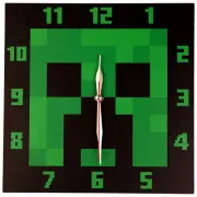 Minecraft Creeper Character Face Wall Clock Black