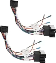 OTOTEC 2Pcs ISO Cable Adapter DIN ISO 16 Pin Radio Car Radio Wiring Harness Adapter Plug for Car Radio Installation Car Radio Plug 16 Pin to ISO Socket Car Cable Plug