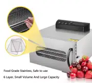 Commercial Electric Food Dehydrator Machine 6 Trays Fruit Jerky Beef Meat Dryer