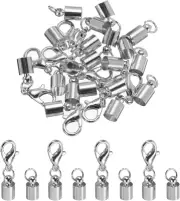 10Pcs Cord End Caps, 4.5Mm End Caps Barrel Beads Kumihimo End Caps Iron for Leat