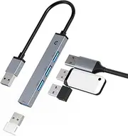 TOTU USB Hub, USB Multiport Adapter, 4-Port USB 3.0 Hub, Ultra-Slim Multi USB Splitter for Laptop, Xbox, Flash Drive, Console, HDD, Printer, Camera, Keyborad, Mouse, and etc.