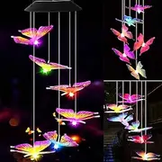 1 Pc Outdoor Solar Butterfly Wind Chime Light Courtyard Garden Terrace Balcony Landscape Light Atmosphere Decoration Light