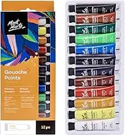 Mont Marte Gouache Paint 12-Pieces Set, 12 ml