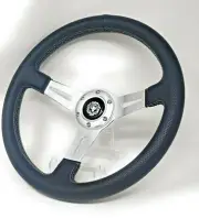 EZ-GO TXT RXV Golf Cart Silver Steering Wheel with Hub Adapter 3 Spoke