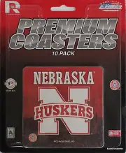 Nebraska Cornhuskers PREMIUM COASTERS SET OF 10 Football Licensed Sports