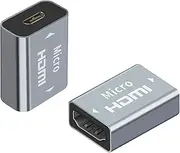 tunghey 2Pack Micro HDMI Adapter Extender HDMI Type D Female to HDMI Type A Female Coupler Connector Support 3D 4K 1080P for Cameras, Computers, Projectors