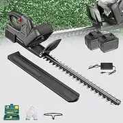 Lithium Battery Hedge Trimmer with 6.0 Ah Battery and Charger,500W Cordless Hedge Trimmer - 3000RPM Rotation Speed,480mm Dual Action Blade,Double Safety Switch,30dB Low Noise,2.1KG Bush Trimmer