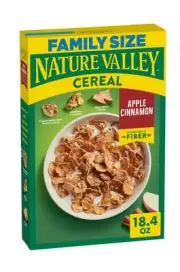 New Nature Valley Apple Cinnamon Fiber Protein Granola Grain Cereal 18.4oz