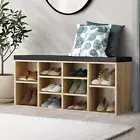 Shoe Bench 10-Cube with Adjustable Cabinet & Bench Seat