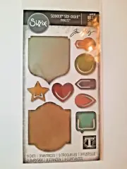 New Sizzix, Retired Sizzix Thinlits Noted 9pc #664150 Tim Holtz