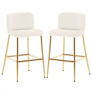 Bernie Boucle Bar Stool (Set of 2) White