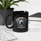Labrador Retriever Playful Dog Coffee Mug | Black Cup