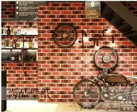 在飛比找樂天市場購物網優惠-壁貼壁紙 復古懷舊3D立體仿磚紋磚塊磚頭墻紙咖啡館酒吧餐廳文