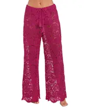 L'Agence Geraldine Paisley Crochet Cover-Up Pants