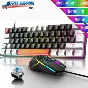 Multi-Colored Mechanical Gaming Keyboard and Mouse set RGB Backlit Wired for PS4