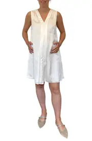 Emilia George Cecilia Maternity/Nursing Dress in Satin White at Nordstrom, Size Small