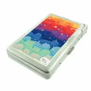 Rainbow Cat Em2 Cigarette Case with Built in Lighter Metal Wallet
