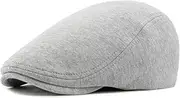 [HIQIU] Men's Cotton Flat Cap Men's Beret Hat Gatsby Newsboy Cap Men's Flat Cap for Spring Autumn