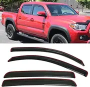 in-Channel Style Smoke Window Sun Rain Visor Vent Guard Deflector Shade Fit for 2016-2020 Toyota Tacoma Double Cab