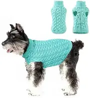 NACOCO Classic Dog Sweater Knitted Turtleneck Dog Sweater Warm Winter Clothes for Small Dogs Puppy Cat (X-Small, Blue)