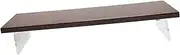 Acrylic Monitor Stand Riser Ergonomic Computer Desk Organizer for Laptop Monitor Sturdy Design Space Saving Storage for Keyboard Mouse Walnut Finish