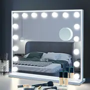 Simplus Vanity Makeup Mirror With 17 Blubs Lights Hollywood LED Mirrors Stand White 80x62cm