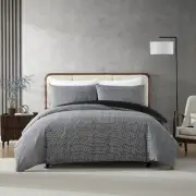 Kenneth Cole Houndstooth Plaid Quilt Cover Set - Queen