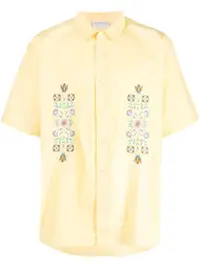 在飛比找Farfetch優惠-flower-embroidery cotton shirt