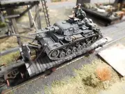 HO Roco Minitank 7th Panzer Army Tank Car with Soldiers A2008 Custom Detail