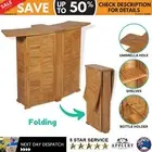 Solid Teak Wood Outdoor Bar Table Folding Garden High Dining Table
