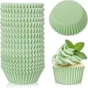 Whaline 300Pcs Sage Green Cupcake Liners Wedding Baking Cups Baby Shower Cupcake Wrappers Holders Muffin Liners for Baby Shower Bridal Shower Birthday Party Decorations
