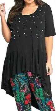 TS TAKING SHAPE plus size S / 16 Pearlescence Top stretch hi-lo top NWT rrp$120!