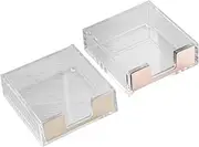 SOPOTUTU 2Pcs Notepad Holder Transparent Memo Pad Dispenser for Home Office Supplies Stylish Desk Organizer for Stationery and Notes and Practical Design