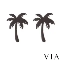 在飛比找momo購物網優惠-【VIA】白鋼耳釘 白鋼耳環 椰子樹耳釘/植物系列 椰子樹造