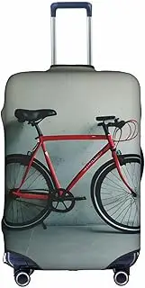 [Pvinnk] Retro bicycle pattern Print Protective Luggage Cover Elastic Washable Suitcase Protector Travel Gear Protector, White, Medium