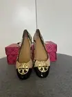 BNIB Tory Burch 61202 Chelsea Cap-Toe Ballet Flats. Snake Printed/Patent Leather