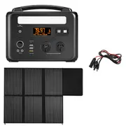 VoltX 600W Portable Solar Generator + 200W Mono Solar Panel & Cable